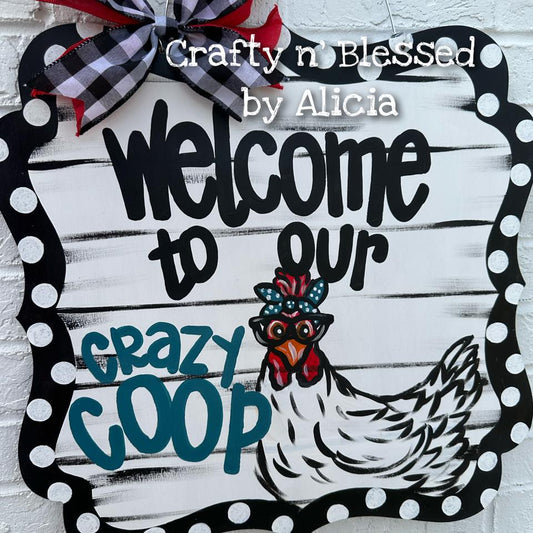 Crazy Coop Plaque Door Hanger