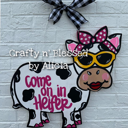 Sassy Heifer Door Hanger