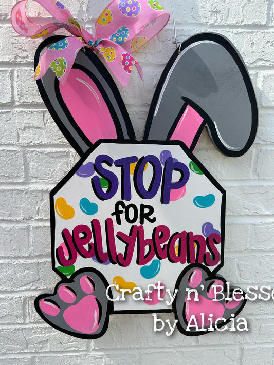 Stop for Jellybeans Door Hanger