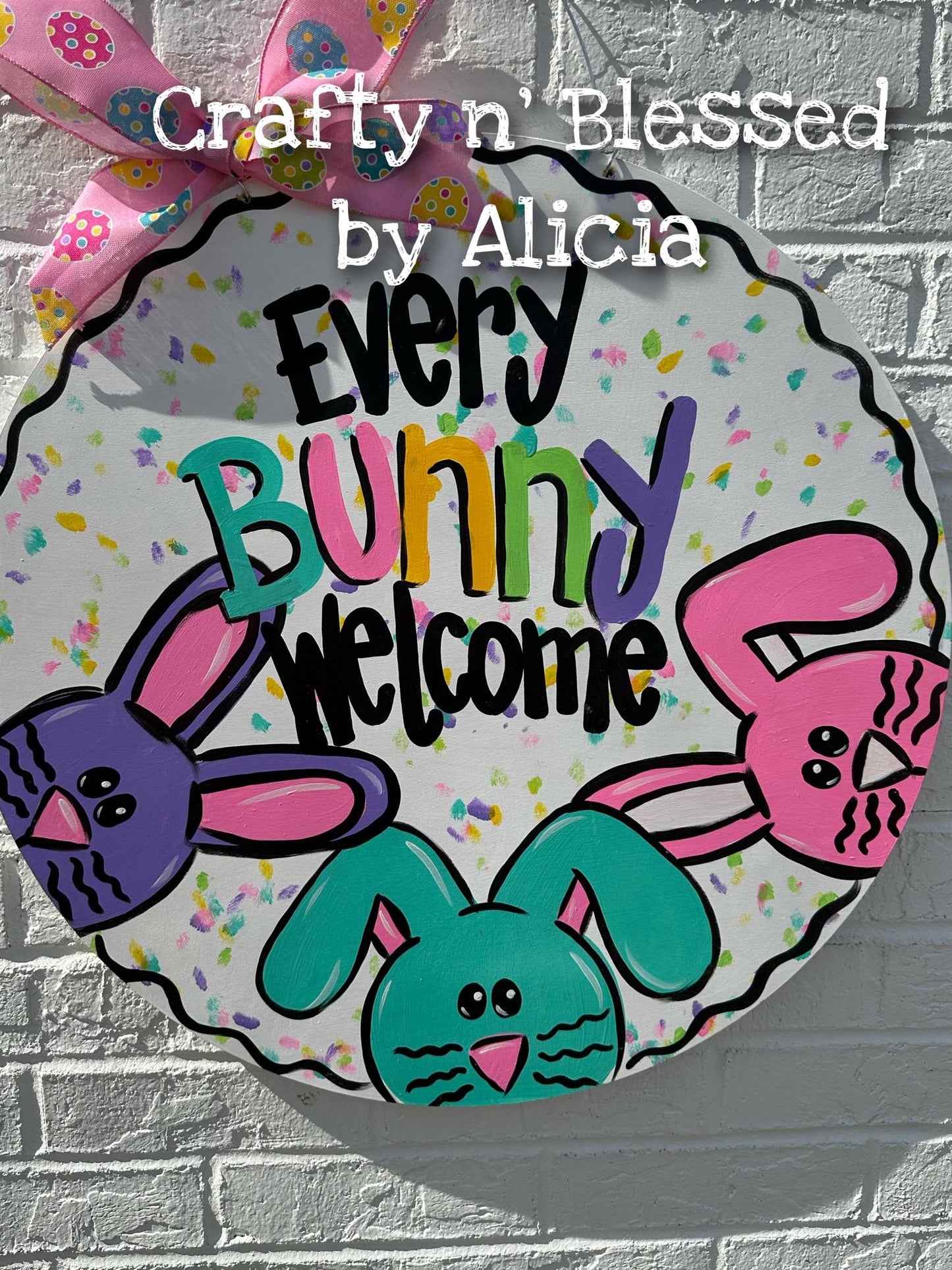 Every Bunny Welcome Print Door Hanger