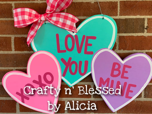 Conversation Hearts Valentine's Day Door Hanger