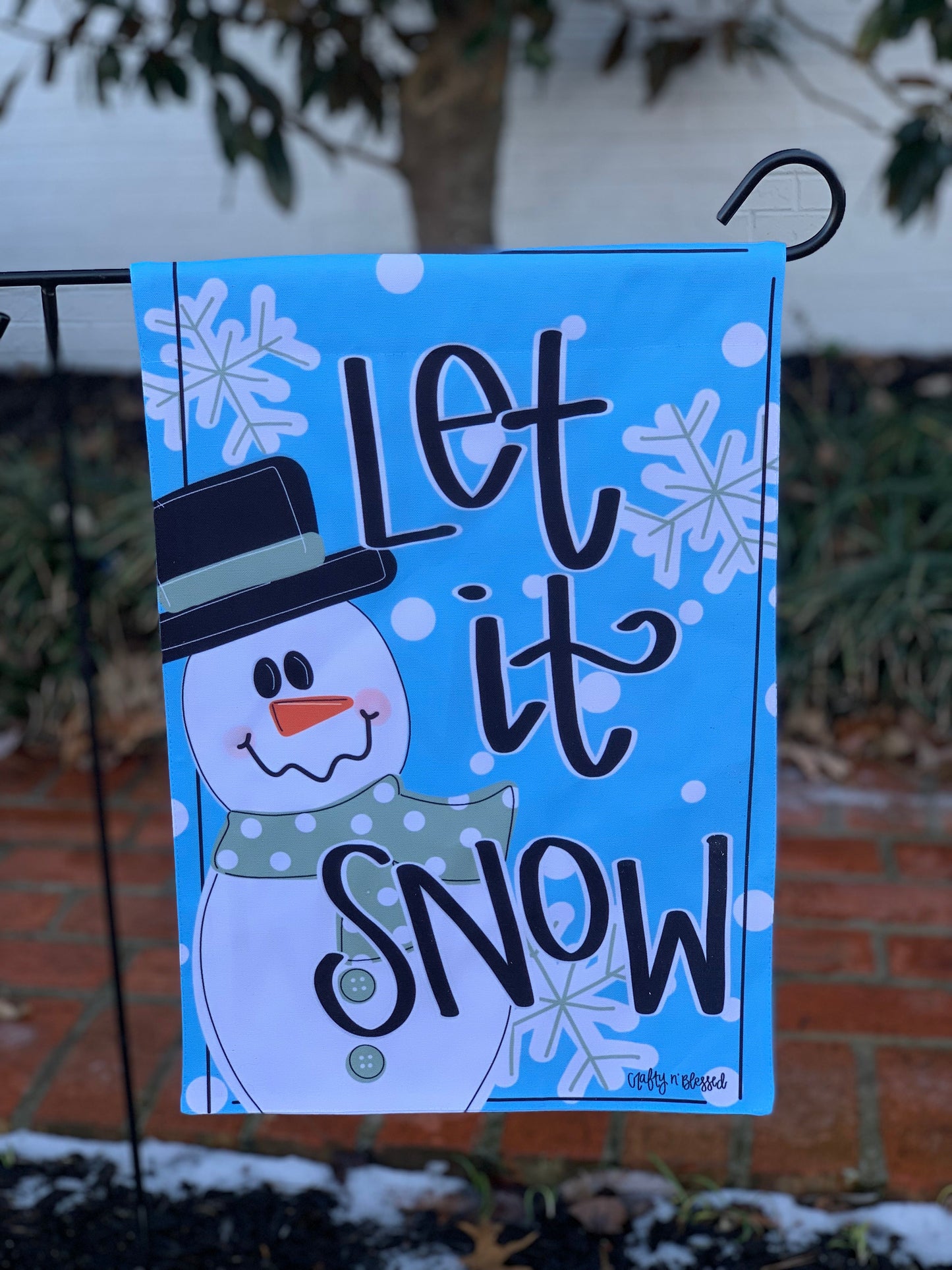 Gray Snowman Garden Flag