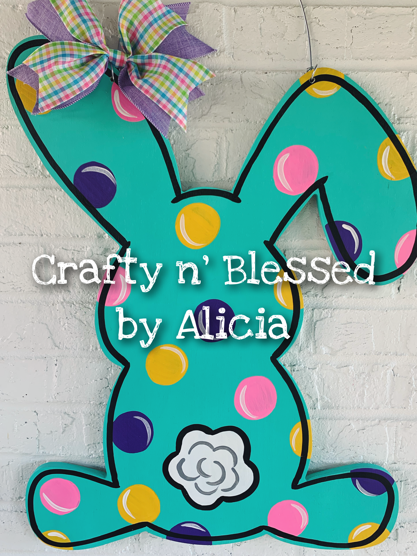 Polka Dot Bunny Door Hanger