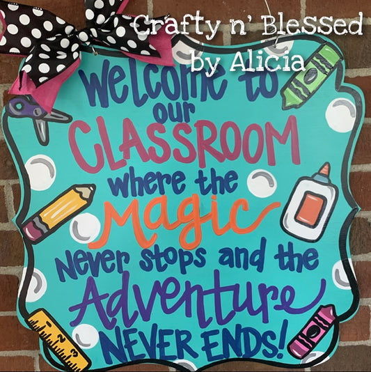 Adventure Teacher Door Hanger