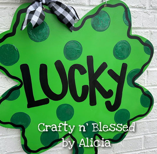 St. Patty’s Glitter Dot Shamrock Door Hanger