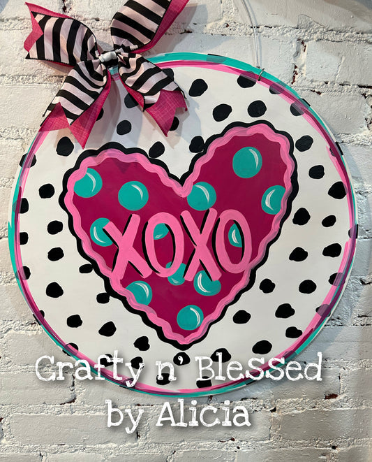 Spotty Dot XOXO Door Hanger