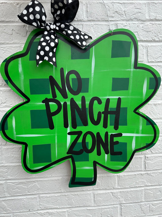 St. Patty’s Green Plaids Shamrock Door Hanger