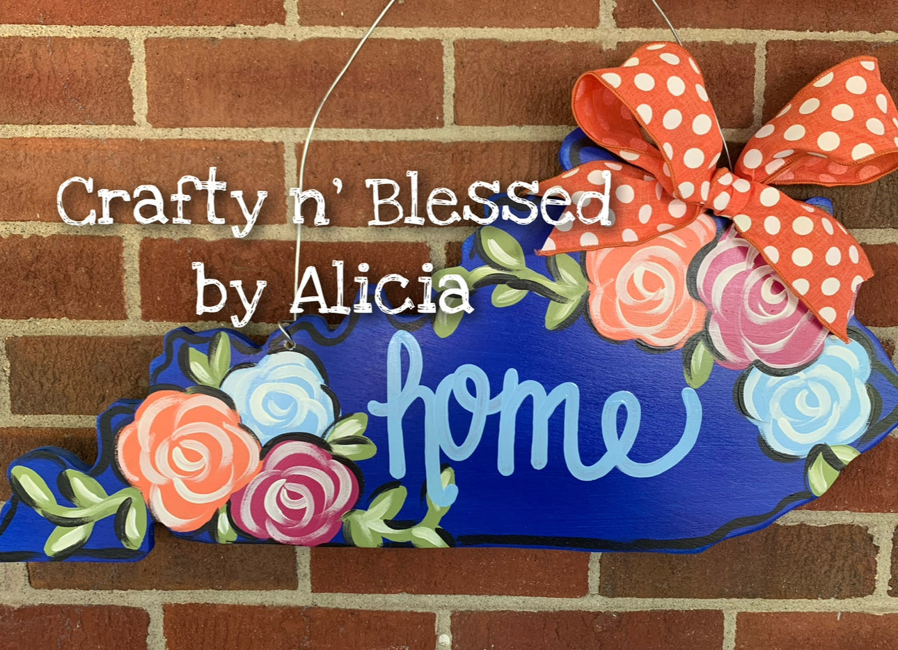 Floral Kentucky Door Hanger